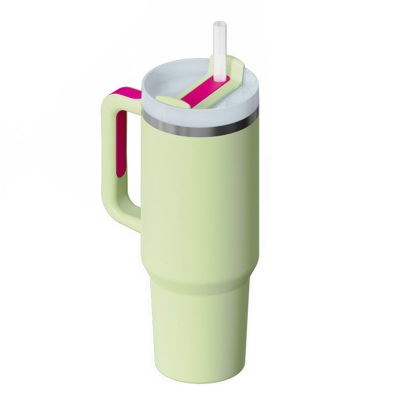 Insulated Stainless Steel Tumbler with Handle and Straw