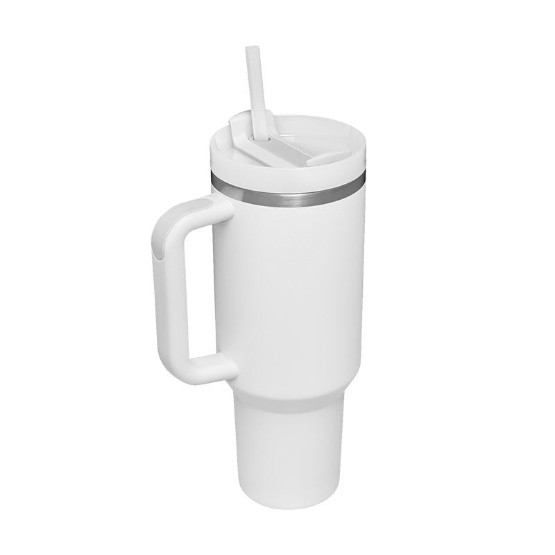 Insulated Stainless Steel Tumbler with Handle and Straw