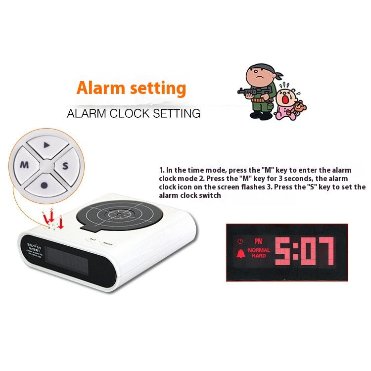 Desk Clock Digital Gun Alarm Clock Gadget Target Laser Shoot For Children's Alarm