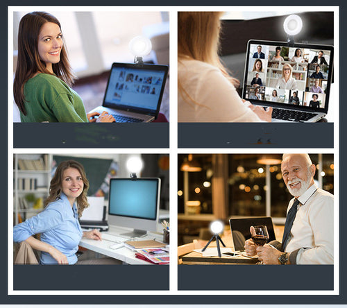 Light USB Powered Round Camera Lamp Dimmable LED Ring, Video Conference Light LED Selfie