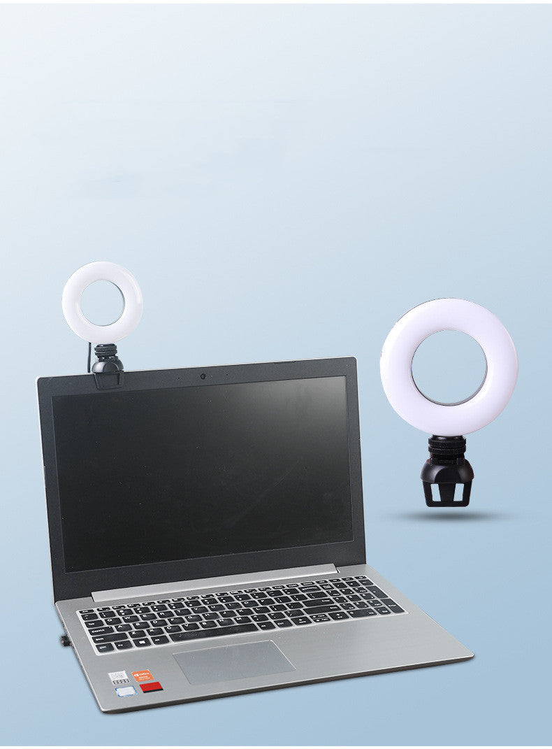 Light USB Powered Round Camera Lamp Dimmable LED Ring, Video Conference Light LED Selfie