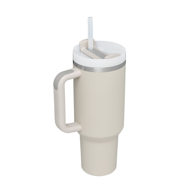 Insulated Stainless Steel Tumbler with Handle and Straw