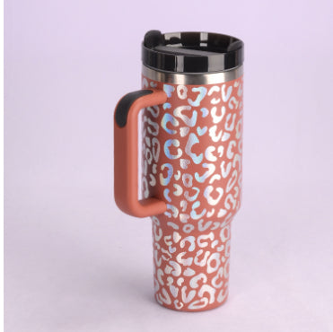 Insulated Stainless Steel Tumbler with Handle and Straw