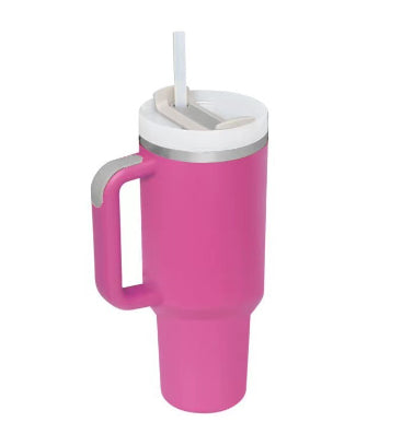 Insulated Stainless Steel Tumbler with Handle and Straw