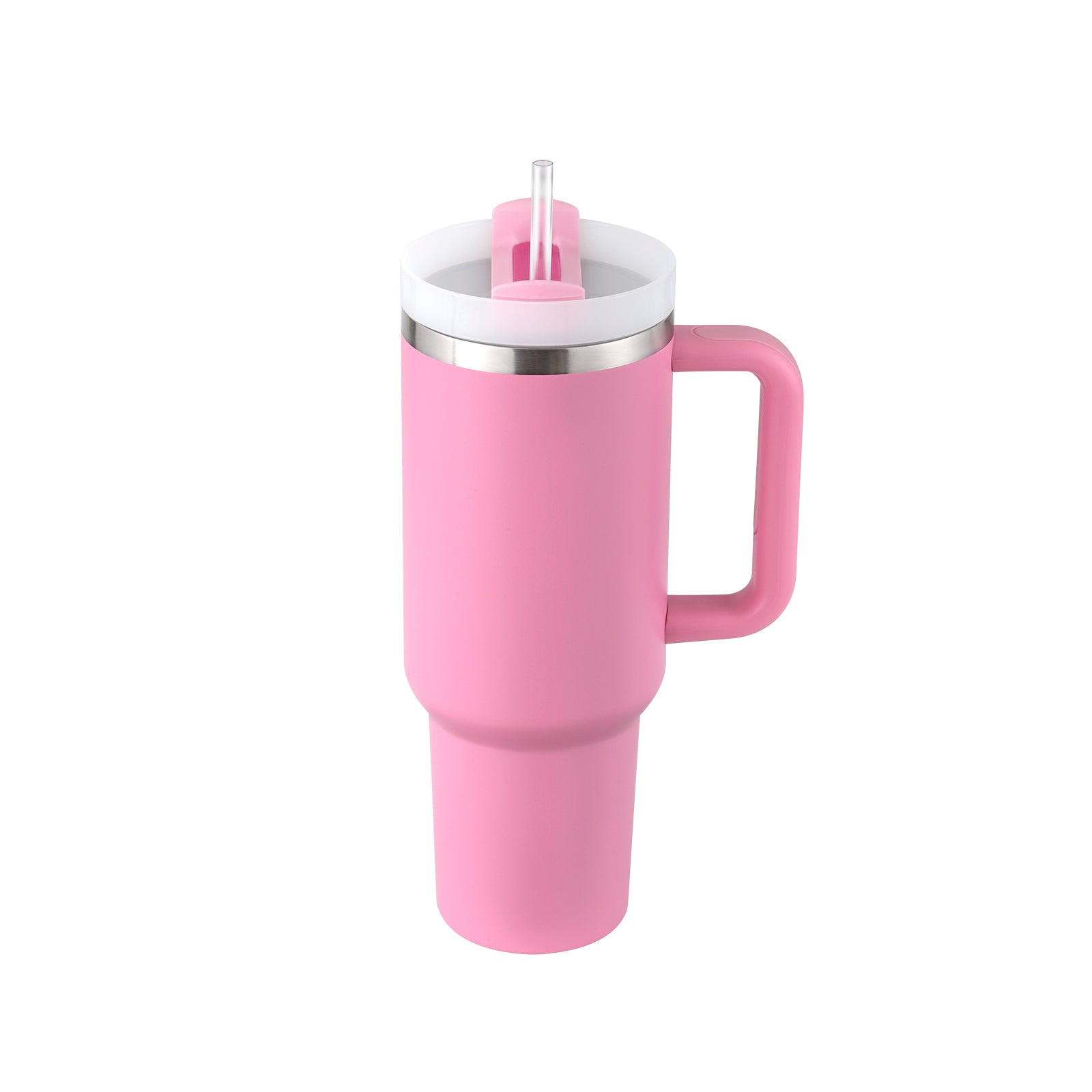 Insulated Stainless Steel Tumbler with Handle and Straw