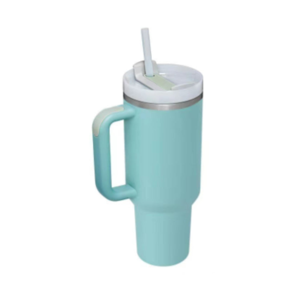 Insulated Stainless Steel Tumbler with Handle and Straw