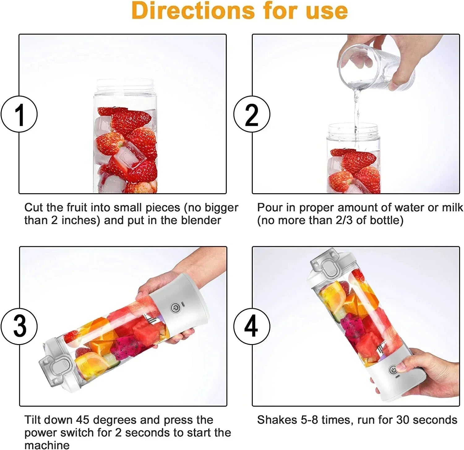 Premium 600ML Portable Blender High-Speed USB Rechargeable Smoothie & Juice Maker