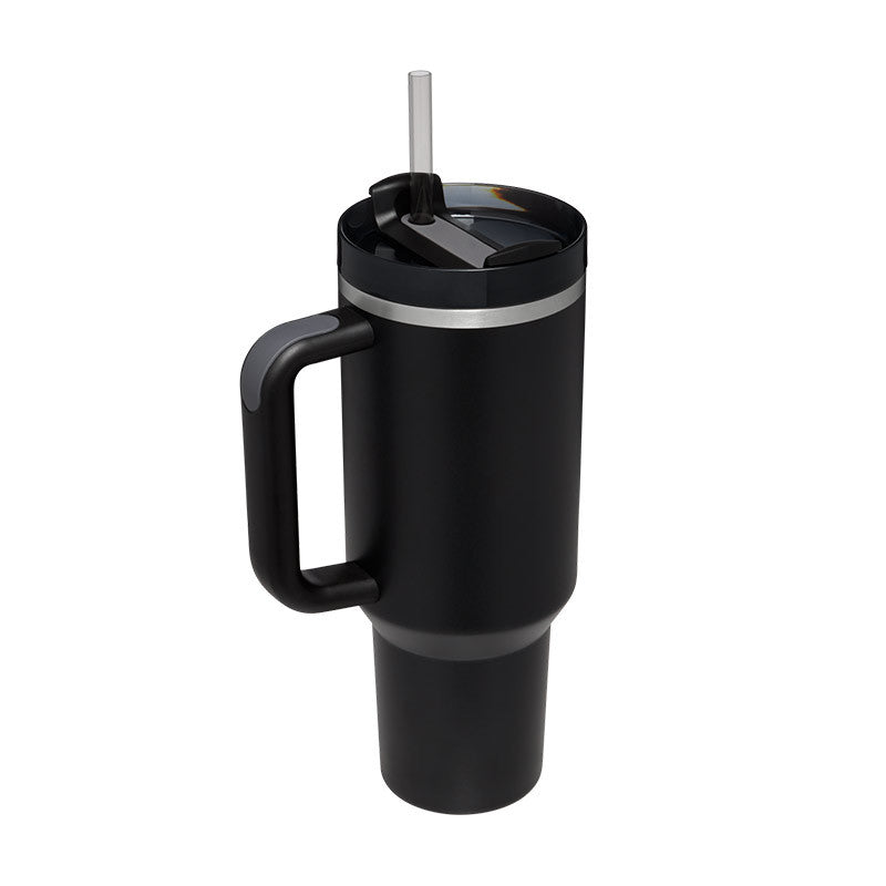 Insulated Stainless Steel Tumbler with Handle and Straw