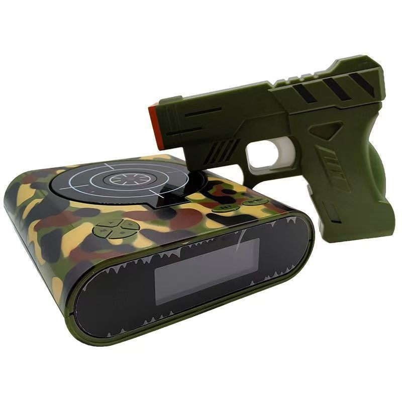 Desk Clock Digital Gun Alarm Clock Gadget Target Laser Shoot For Children's Alarm